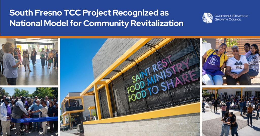 South Fresno TCC Project Recognized as National Model for Community Revitalization. Photos of the Saint Rest Food to Share Hub and community.